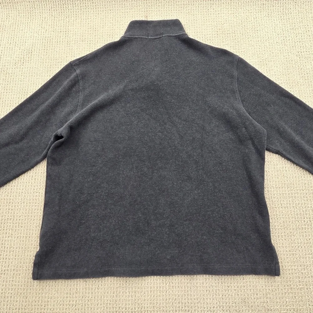 Polo Ralph Lauren 1/4 Zip Pullover Sweater 100% Cotton‎ Charcoal Gray Mens XL